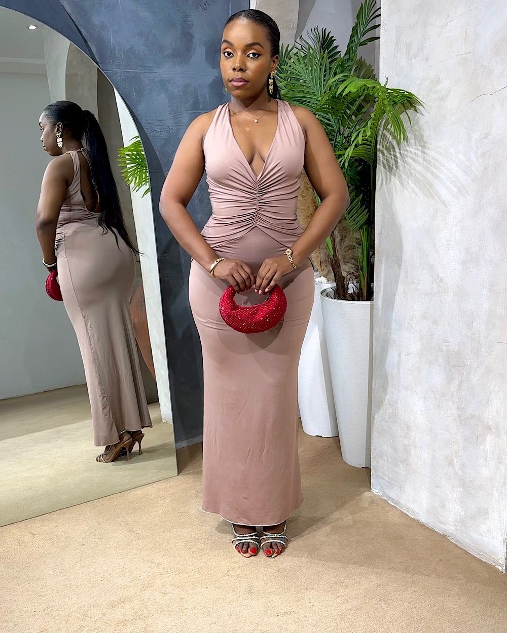 Mayowa Nude Dress - Thumbnail